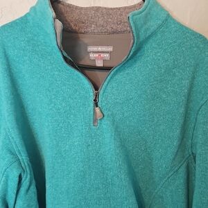 Peter Millar Men's Teal Zip-Up Sweater